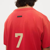 Fog Fear of God Essentials T Shirt Number 7 Flocked Printed T-shirt Loose Short Sleeve Men