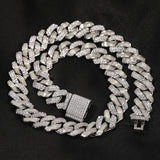 Jewelry Hip Hop Zircon Cuban Chain 13mm Luminous Silver Night light Royalty