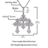 Jewelry Vintage Cross Pendant Fashion Copper Ladder Square Zirconium Crosses Royalty Spectrum