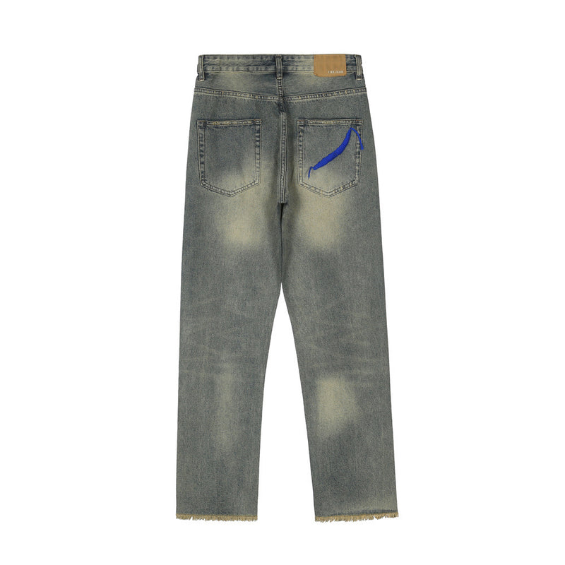 Men Jeans Ripped Distressed Casual Pants Trendy Loose