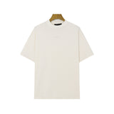 Fog Essentials T Shirts Spring Summer FOG Flocking Letter Crew Neck Short Sleeves