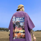 Men T Shirt Vintage Pure Cotton Heavy