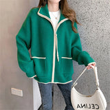 Women Knitted Cardigan Fashion Loose Sweater