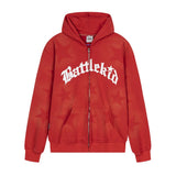 Men Fleece Lined Hoodie XINGX Letter Print Sweatshirt Men's Autumn and Winter Loose Zip Coat