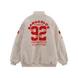 Men Cotton Padded Jacket Coat Embroidered Quilted Baseball Uniform Jacket Men's Autumn and Winter Loose Casual Cotton-Padded Jacket