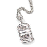 Jewelry Hip Hop Shield Necklace INS Style Fashion Zircon Pendant St. Valentine's Spectrum