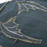 Men Long Sleeve T Shirt Paste Cloth Embroidery Denim Shirt Jacket Men's Spring and Autumn Long Sleeve Shirt