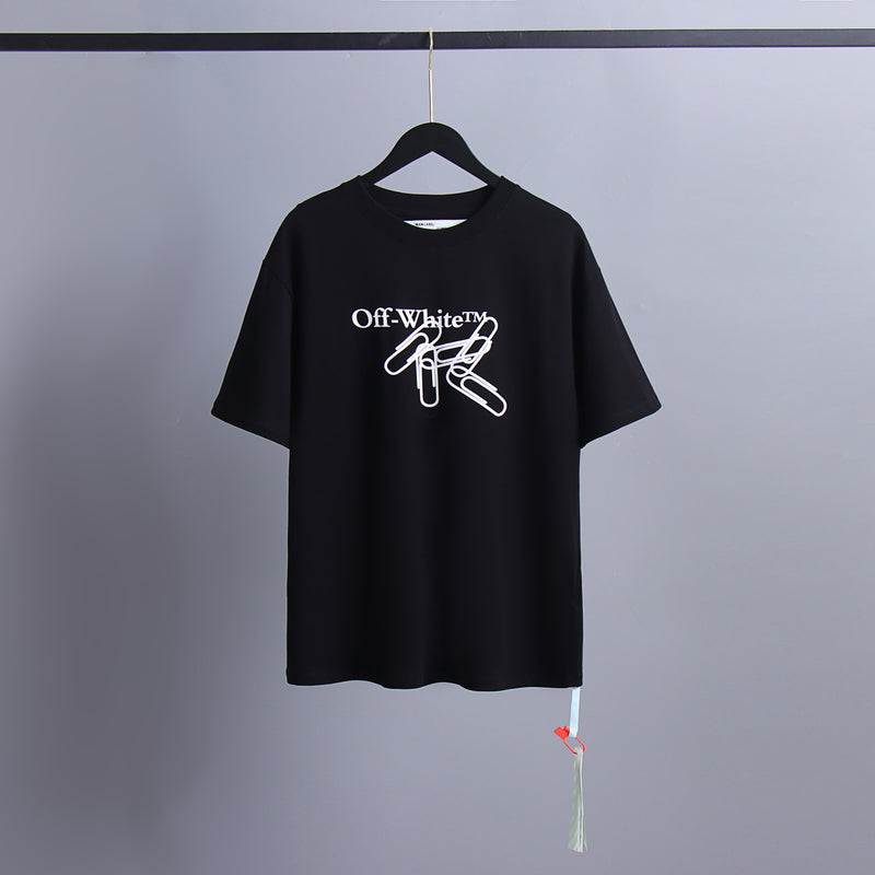 Ow T Shirts Irregular Lines Arrow Print Men and Women