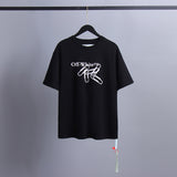 Ow T Shirts Irregular Lines Arrow Print Men and Women
