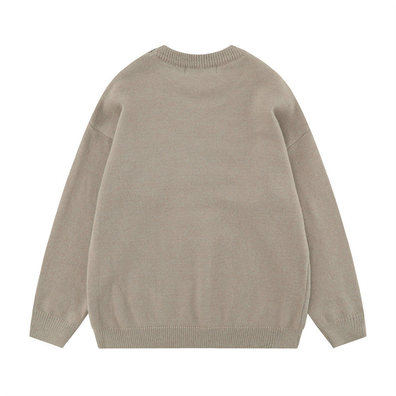 Men Sweater Kitten Flocking Jacquard Sweater Sweater
