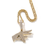 Jewelry Gesture Pendant Necklace Copper Set Zircon Jesus Pieces Spectrum