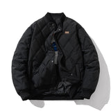 Men Vintage Jackets Loose Rhombus Cotton Vintage Baseball Jacket