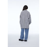 Unisex Shirt Vintage Frayed Striped Long Sleeve