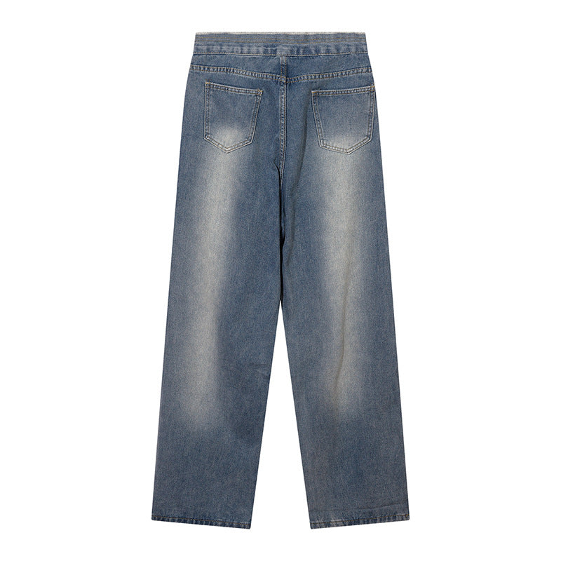 Men Jeans Ripped Loose Burrs Trousers