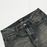 Men Jeans Retro Contrast Color Loose