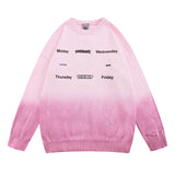 Women Sweater Retro Tattered Jeans Contrast Color Knitted Sweater