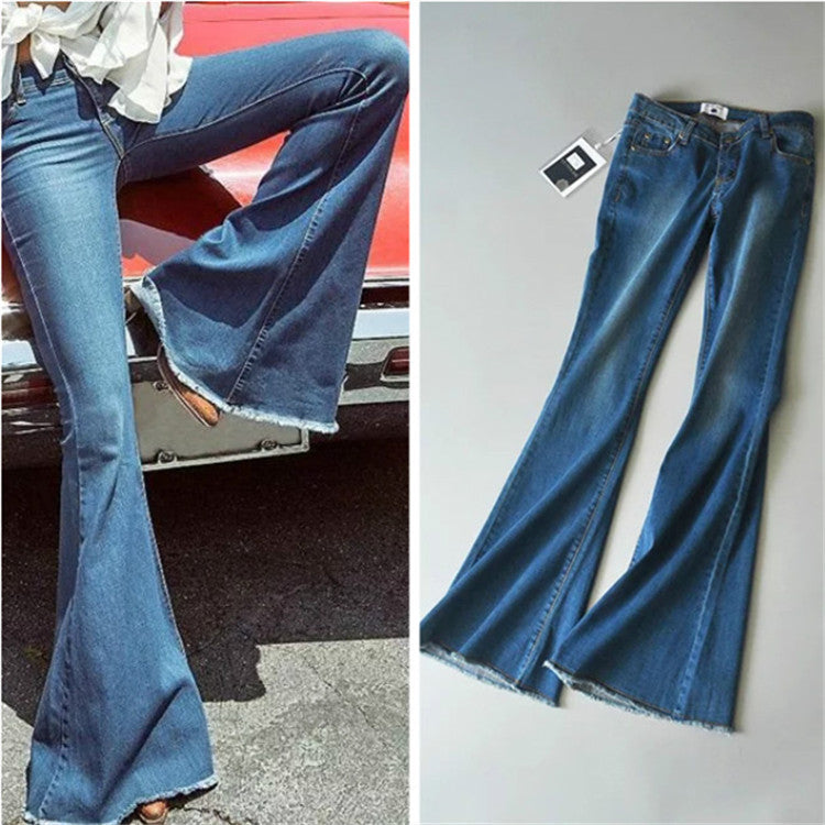 Women Jeans Stretch Slim Flare Pants