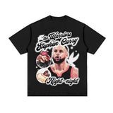 Stephen Curry Curry Short Sleeve Old NBA American Star Print