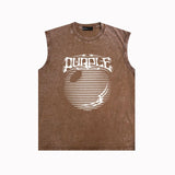 Purple Brand Distressed Tank T Shirts Distressed Sleeveless T-shirt Vest