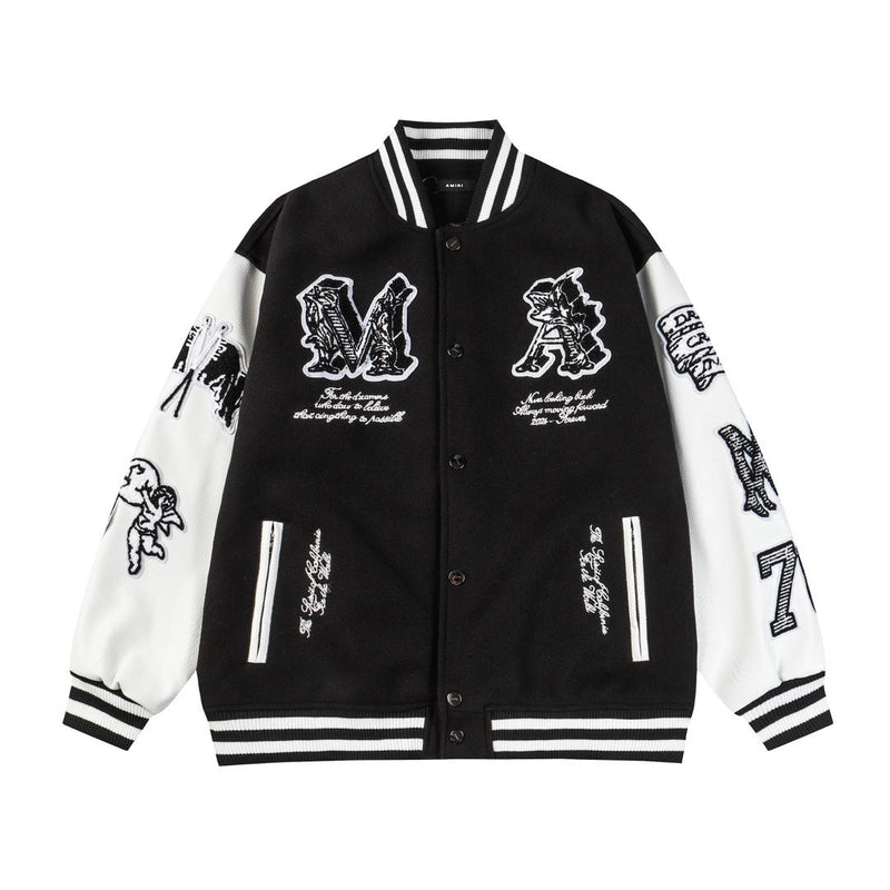 Amiri Jacket AMI Angel Ares Baseball Jacket Jacket Men's and Women's
