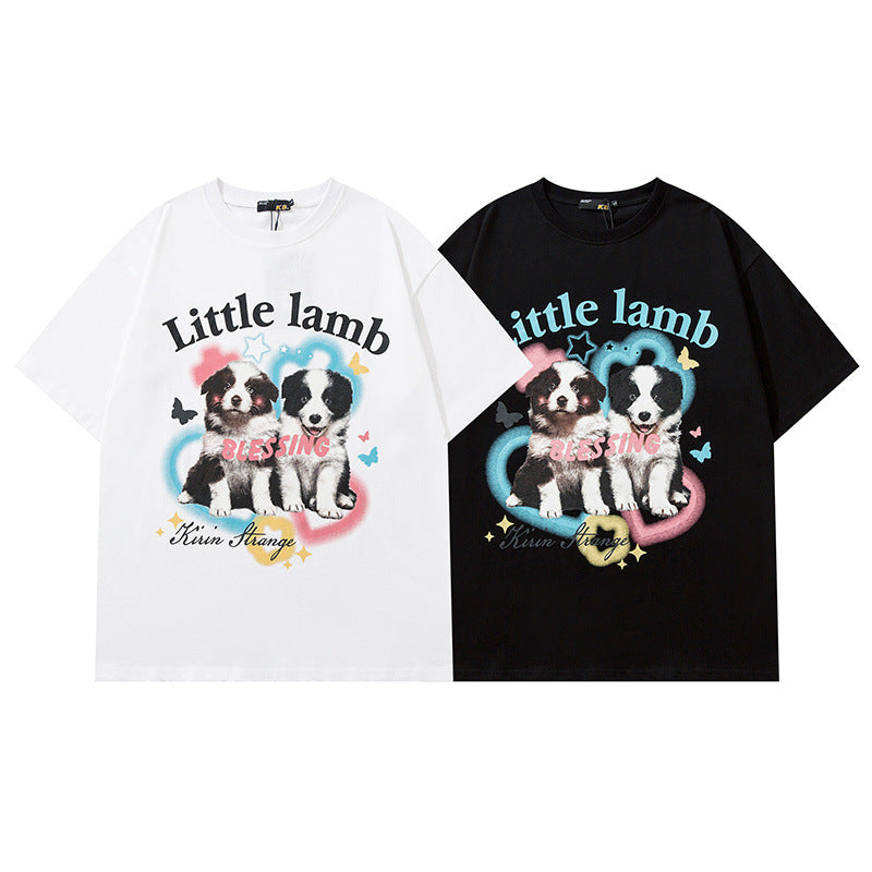 Men T-shirt Border Collie Printed T-shirt Loose Casual