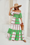 Women Dress Summer Stripes Ruffled Dress