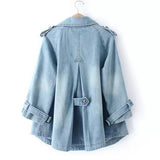 Women Trench Coat Loose Denim Cape Coat
