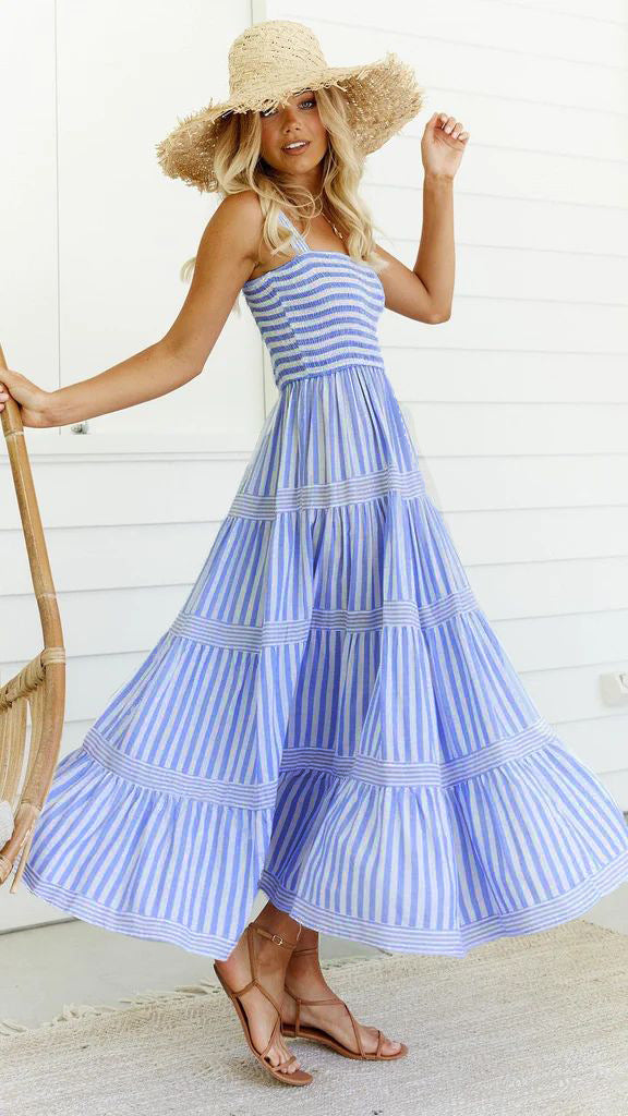 Women Dress Sexy Stripes Holiday Dress