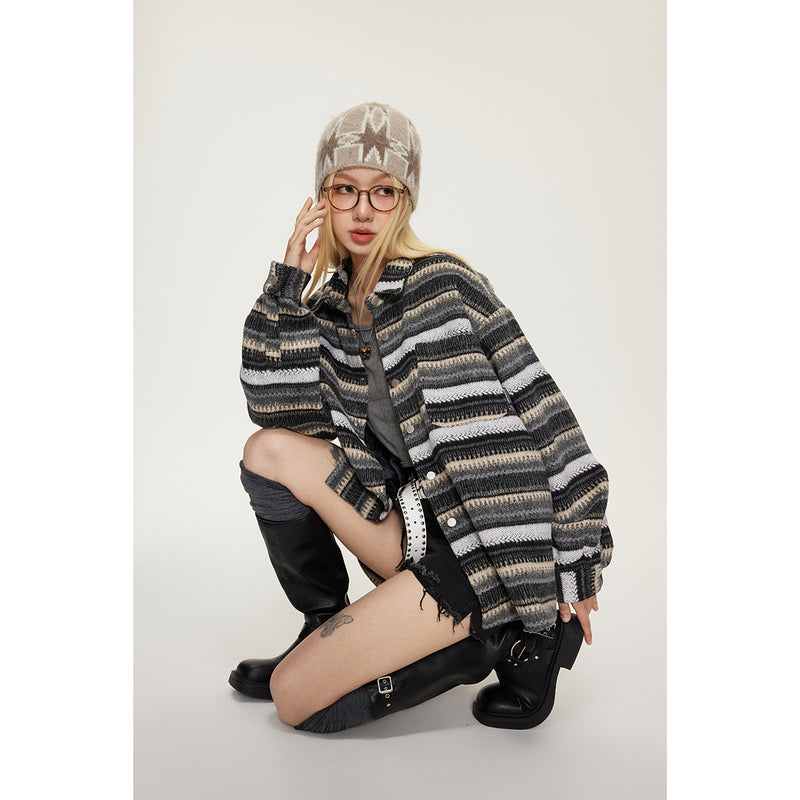 Unisex Shirt Vintage Stripe Coat