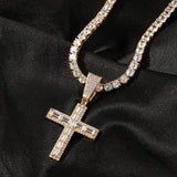 Jewelry Rectangular Zirconium Cross Pendant Hip Hop Diamond Pendant Necklace St. Valentine's Crosses Spectrum