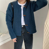 Women Knitted Cardigan Solid Color