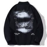 Men Long Sleeved T Shirt Letter Printed Long Sleeve Shirt Men's Spring and Autumn Leisure Loose Outer Shirt