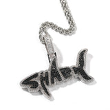 Jewelry Shark Alphabet Hip Hop Necklace with Zircon St. Valentine's Word Up Spectrum