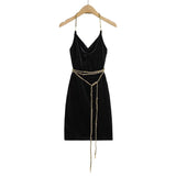 Women Dresses Sexy Slim Suspenders Dress