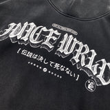 HS Hoodie Vintage Distressed Heavy Velvet Padded Loose