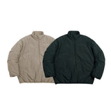 Unisex Coat Stand Collar Coat Vintage Zipper Cotton-Padded Jacket