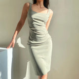 Women Dresses Dress Pleated Backless Sexy