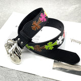 Chh Chrome Heart Belt Big Tongue Buckle Lychee Pattern