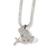 Jewelry INS Tide Brand Full Diamond Cross Pendant Necklace Hip Hop Crosses Spectrum St. Valentine's