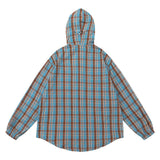 Men Long Sleeved T Shirt Hooded Plaid Shirt Men Spring Autumn Outdoor Sports and Casual Loose Long Sleeve