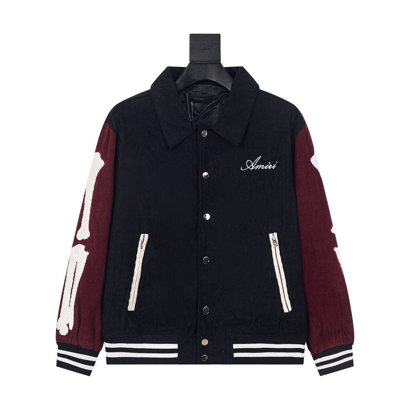 Amiri Jacket AMI Letter Embroidery Contrast Sleeve Jacket Jacket Men's and Women's
