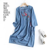 Women Dresses Denim Loose Shirt Dress