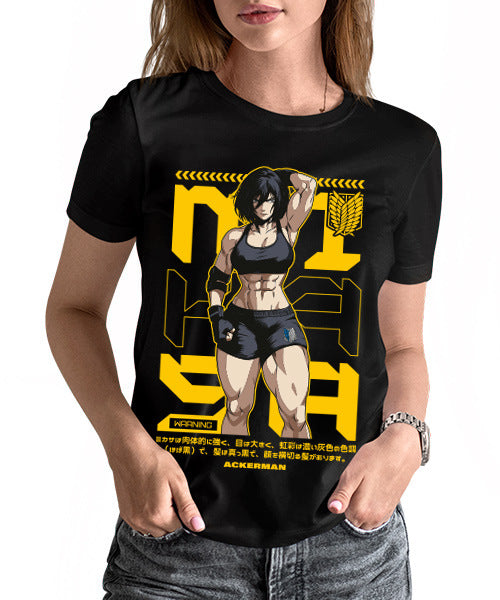 T-shirt For Anime Attack on Titan Mikasa Ackerman GYM
