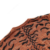 Kapital Sweater Vintage Tiger Pattern Retro Pullover round Neck Knitted Sweater for Men and Women