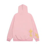 Men Fleece Lined Hoodie Foam Star Letters Hooded Sweater Boys Autumn and Winter Zipper Coat