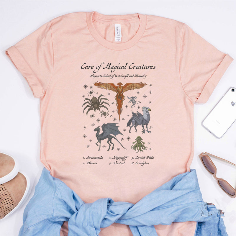 Magic School T-shirt Magical Creatures Graphic Tee Vintage