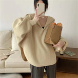 Women Pullover Sweater Vintage Loose-Fitting Oversized Sweater