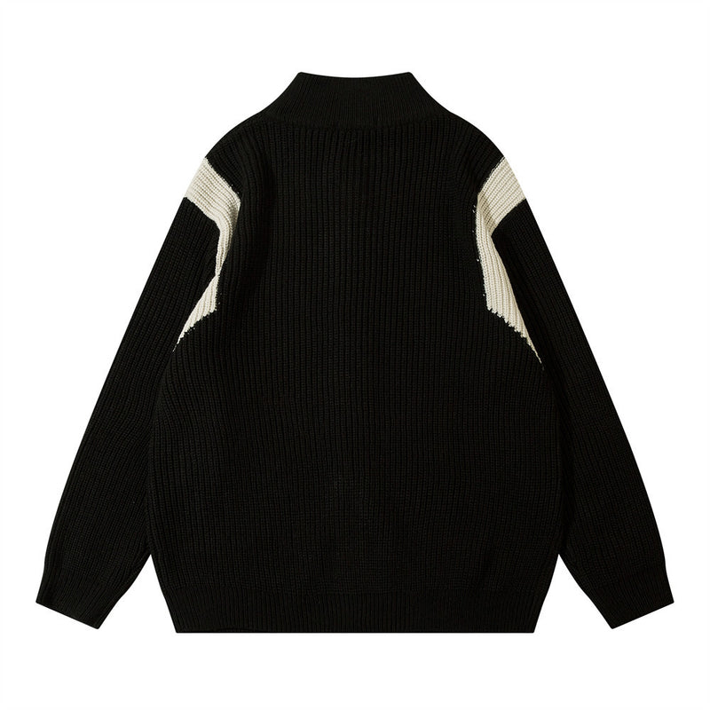 Men Sweater Zipper Cardigan Sweater Autumn Idle Style Loose Sweater