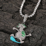 Jewelry Running Money Bag Pendant Copper Set Zircon Necklace Spectrum