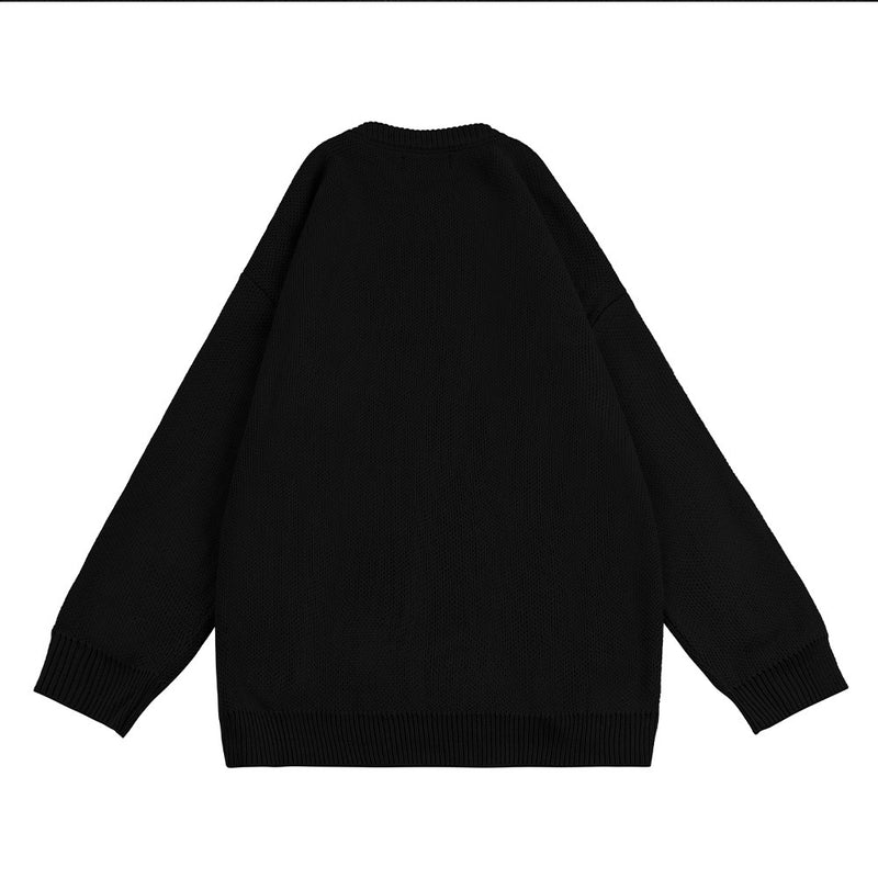 Men Sweater Five-Pointed Star Embroidered Sweater Loose